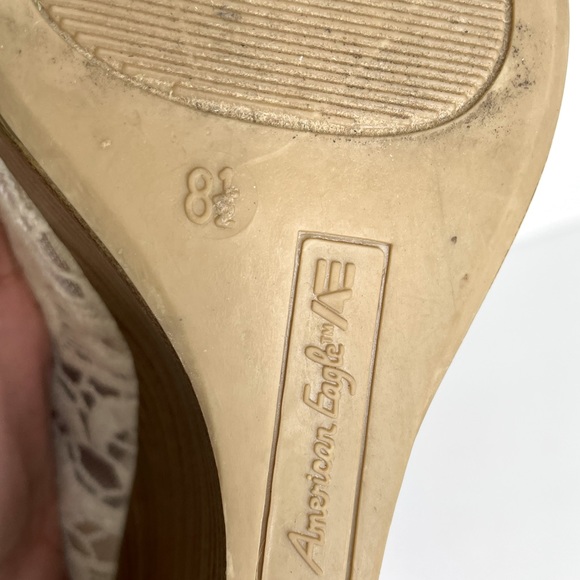 American Eagle Ivory Lace Wedge Shoe | Size 8.5 - Picture 7 of 8